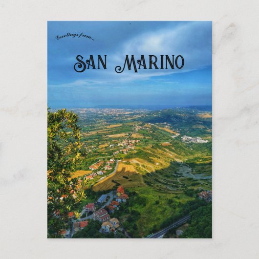 Een uitzicht op San Marino Briefkaart (Voorkant)