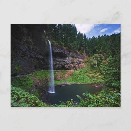 Een uitzicht op South Falls in Silver Falls State Briefkaart (Voorkant)