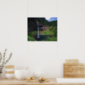 Een uitzicht op South Falls in Silver Falls State  Poster (Keuken)