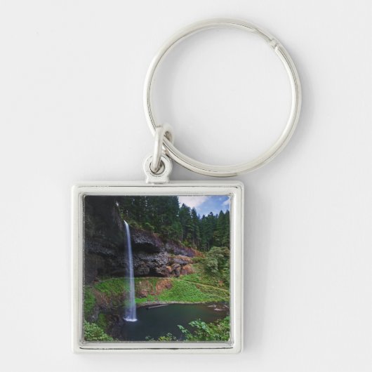 Een uitzicht op South Falls in Silver Falls State  Sleutelhanger (Voorkant)