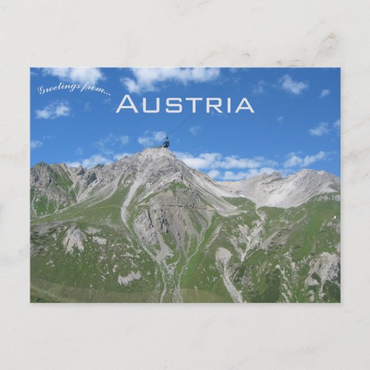Een uitzicht op Valluga Oostenrijk Briefkaart (Voorkant)