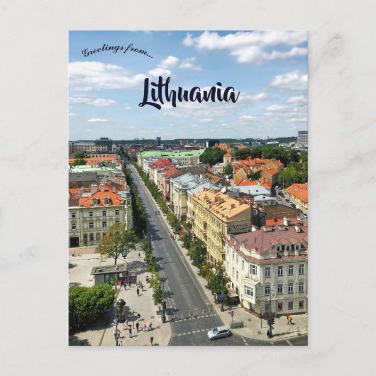 Een uitzicht op Vilnius Litouwen Briefkaart (Voorkant)