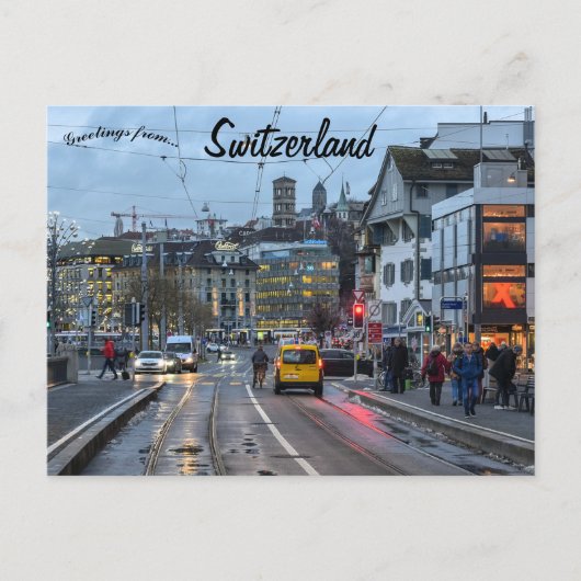 Een uitzicht op Zürich Zwitserland Briefkaart (Voorkant)
