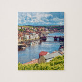 Een uitzicht over de stad Whitby en de haven Legpuzzel (Verticaal)