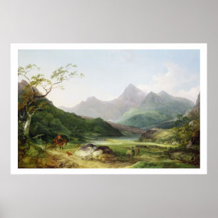 Een Uitzicht Snowdon uit Capel Curig, 1787 (olie o Poster