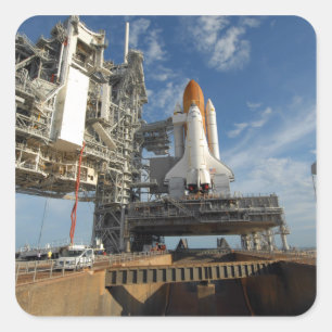 Een uitzicht Space Shuttle Atlantis op Lancering P Vierkante Sticker