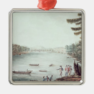 Een Uitzicht Ticonderoga vanaf een punt Metalen Ornament