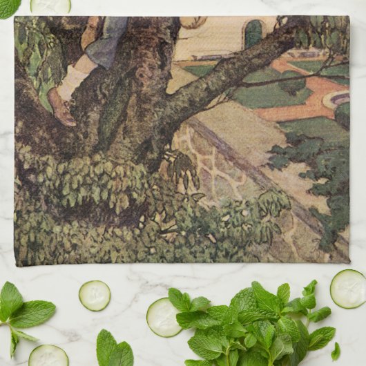 Een Uitzicht uit de bomen van Jessie Willcox Smith Theedoek (Gevouwen)