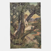 Een Uitzicht uit de bomen van Jessie Willcox Smith Theedoek (Verticaal)