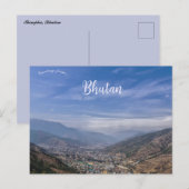 Een Uitzicht uit de lucht van Thimphu Bhutan Briefkaart (Voorkant / Achterkant)