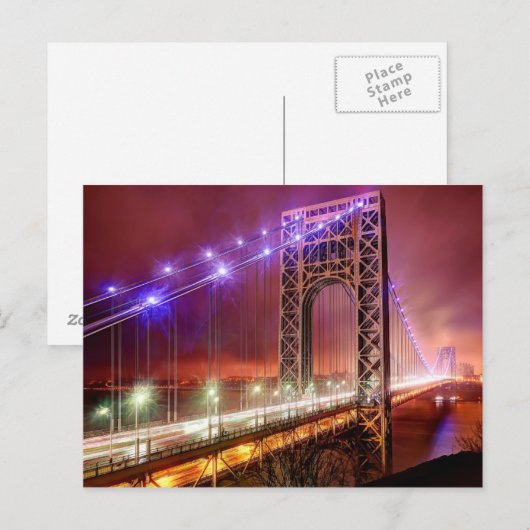 Een uitzicht uit Fort Lee met een winderige regena Briefkaart (Voorkant / Achterkant)