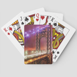 Een uitzicht uit Fort Lee met een winderige regena Pokerkaarten