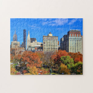 Een uitzicht uit het bovenstaande: herfst in Union Legpuzzel