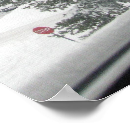 Een Uitzicht uit het raam van de sneeuwbedekking E Poster (Hoek)