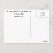 Een Uitzicht uit Mt Washington in Pittsburgh Briefkaart (Achterkant)
