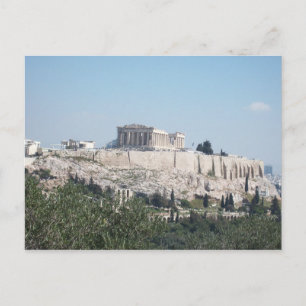 Een uitzicht van Acropolis uit Filopappou Hill Briefkaart