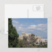 Een uitzicht van Acropolis uit Filopappou Hill Briefkaart (Voorkant / Achterkant)
