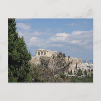 Een uitzicht van Acropolis uit Filopappou Hill Briefkaart