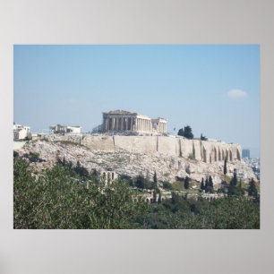 Een uitzicht van Acropolis uit Filopappou Hill Poster