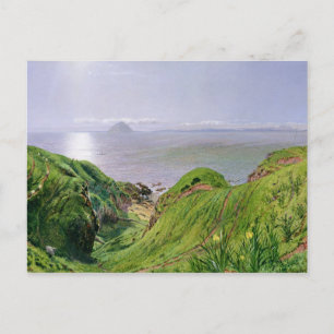 Een Uitzicht van Ailsa Craig en het eiland Arran,  Briefkaart