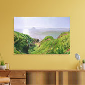 Een Uitzicht van Ailsa Craig en het eiland Arran,  Canvas Afdruk (Insitu (Woonkamer))