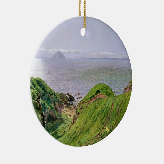 Een Uitzicht van Ailsa Craig en het eiland Arran,  Keramisch Ornament (Rechts)