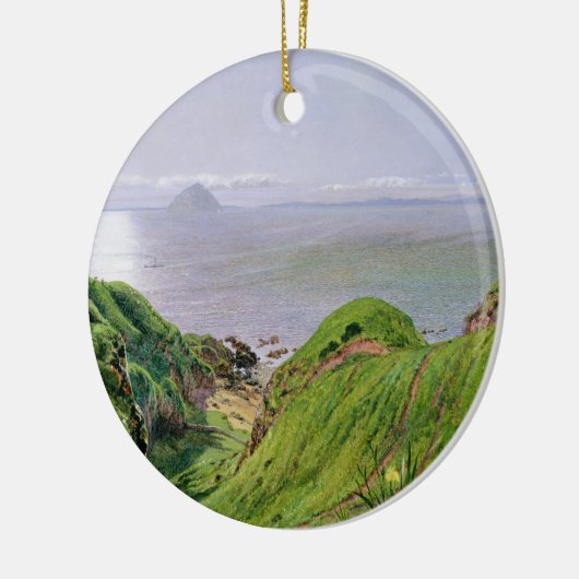 Een Uitzicht van Ailsa Craig en het eiland Arran,  Keramisch Ornament (Links)