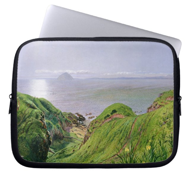 Een Uitzicht van Ailsa Craig en het eiland Arran,  Laptop Sleeve (Voorkant)