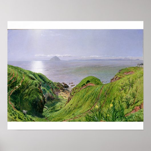 Een Uitzicht van Ailsa Craig en het eiland Arran, Poster (Voorkant)