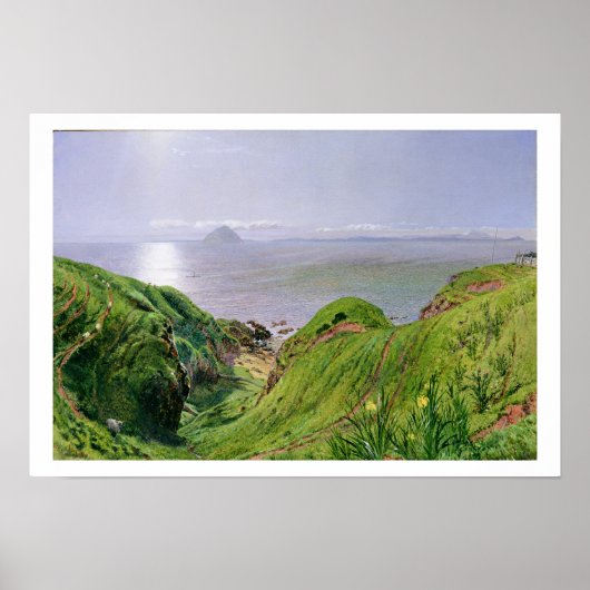 Een Uitzicht van Ailsa Craig en het eiland Arran,  Poster (Voorkant)
