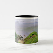 Een Uitzicht van Ailsa Craig en het eiland Arran,  Tweekleurige Koffiemok (Center)