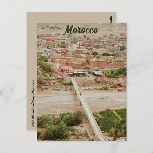 Een Uitzicht van Aït Benhaddou Marokko Briefkaart (Voorkant / Achterkant)