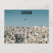 Een Uitzicht van Amman Jordan met vlag Briefkaart (Voorkant)