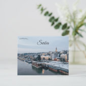 Een Uitzicht van Belgrado Servië Briefkaart (Staand voorkant)