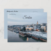 Een Uitzicht van Belgrado Servië Briefkaart (Voorkant / Achterkant)