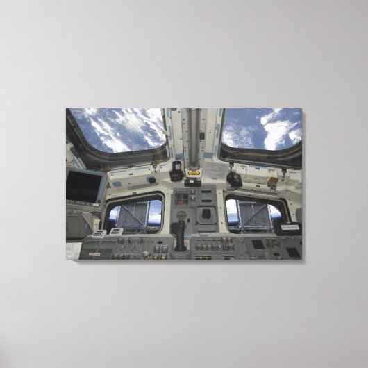 Een uitzicht van binnen in de stuurhut canvas afdruk (Voorkant)