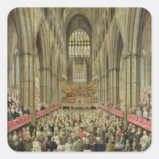 Een Uitzicht van Binnenlandse Zaken van Westminste Vierkante Sticker (Voorkant)