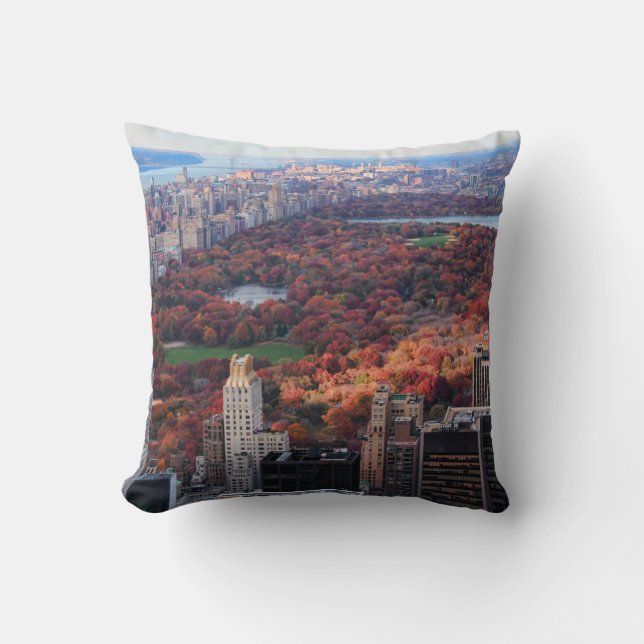 Een uitzicht van boven: Herfst in Central Park 01 Kussen (Voorkant)