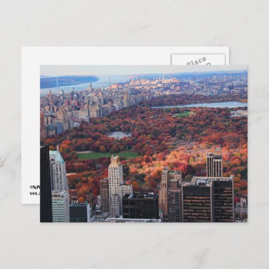 Een uitzicht van bovenaf: herfst in Central Park 0 Briefkaart (Voorkant / Achterkant)