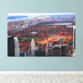 Een uitzicht van bovenaf: herfst in Central Park 0 Canvas Afdruk (Insitu (Houten vloer))