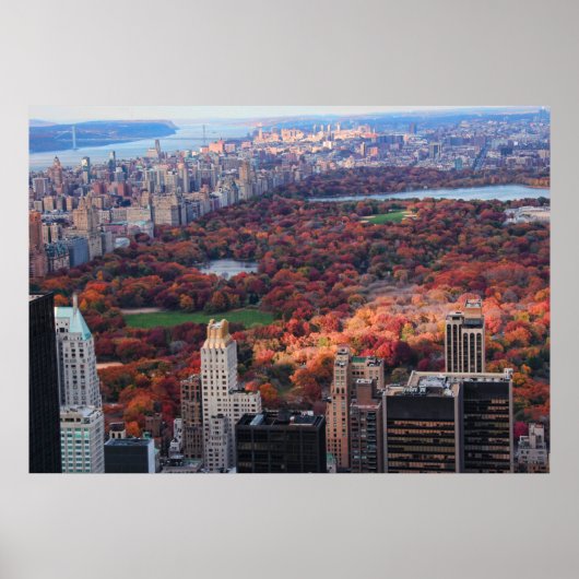 Een uitzicht van bovenaf: herfst in Central Park 0 Poster (Voorkant)