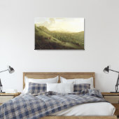 Een Uitzicht van Boxhill, Surrey, met Dorking in d Canvas Afdruk (Insitu (Slaapkamer))