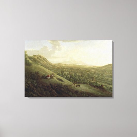 Een Uitzicht van Boxhill, Surrey, met Dorking in d Canvas Afdruk (Voorkant)