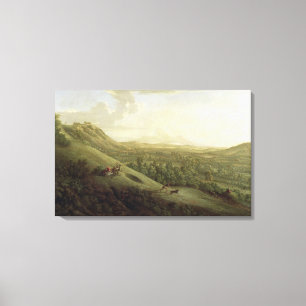 Een Uitzicht van Boxhill, Surrey, met Dorking in d Canvas Afdruk