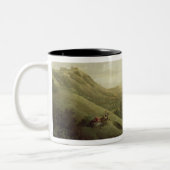 Een Uitzicht van Boxhill, Surrey, met Dorking in d Tweekleurige Koffiemok (Links)