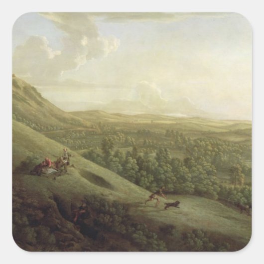 Een Uitzicht van Boxhill, Surrey, met Dorking in d Vierkante Sticker (Voorkant)