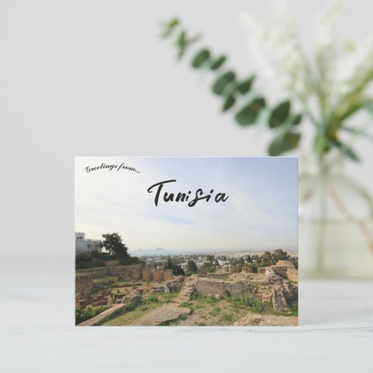 Een Uitzicht van Carthago Tunesië Briefkaart (Staand voorkant)
