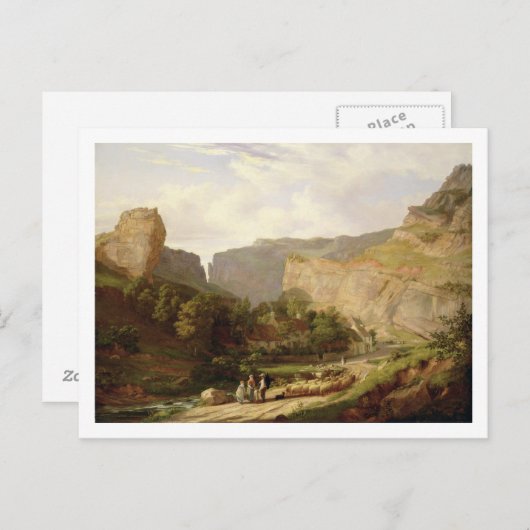 Een Uitzicht van Cheddar Gorge (olie op doek) Briefkaart (Voorkant / Achterkant)