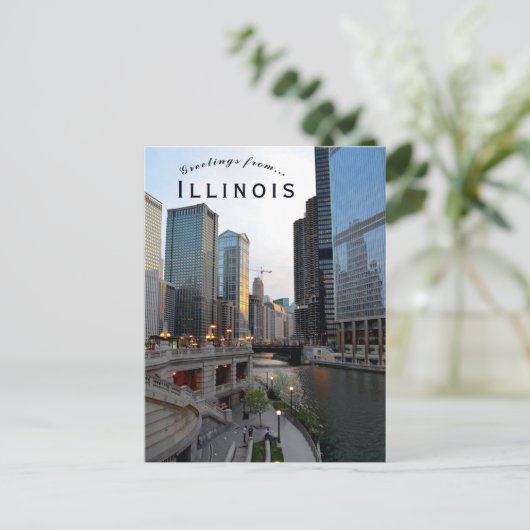 Een Uitzicht van Chicago Illinois USA Briefkaart (Staand voorkant)