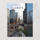 Een Uitzicht van Chicago Illinois USA Briefkaart (Voorkant)
